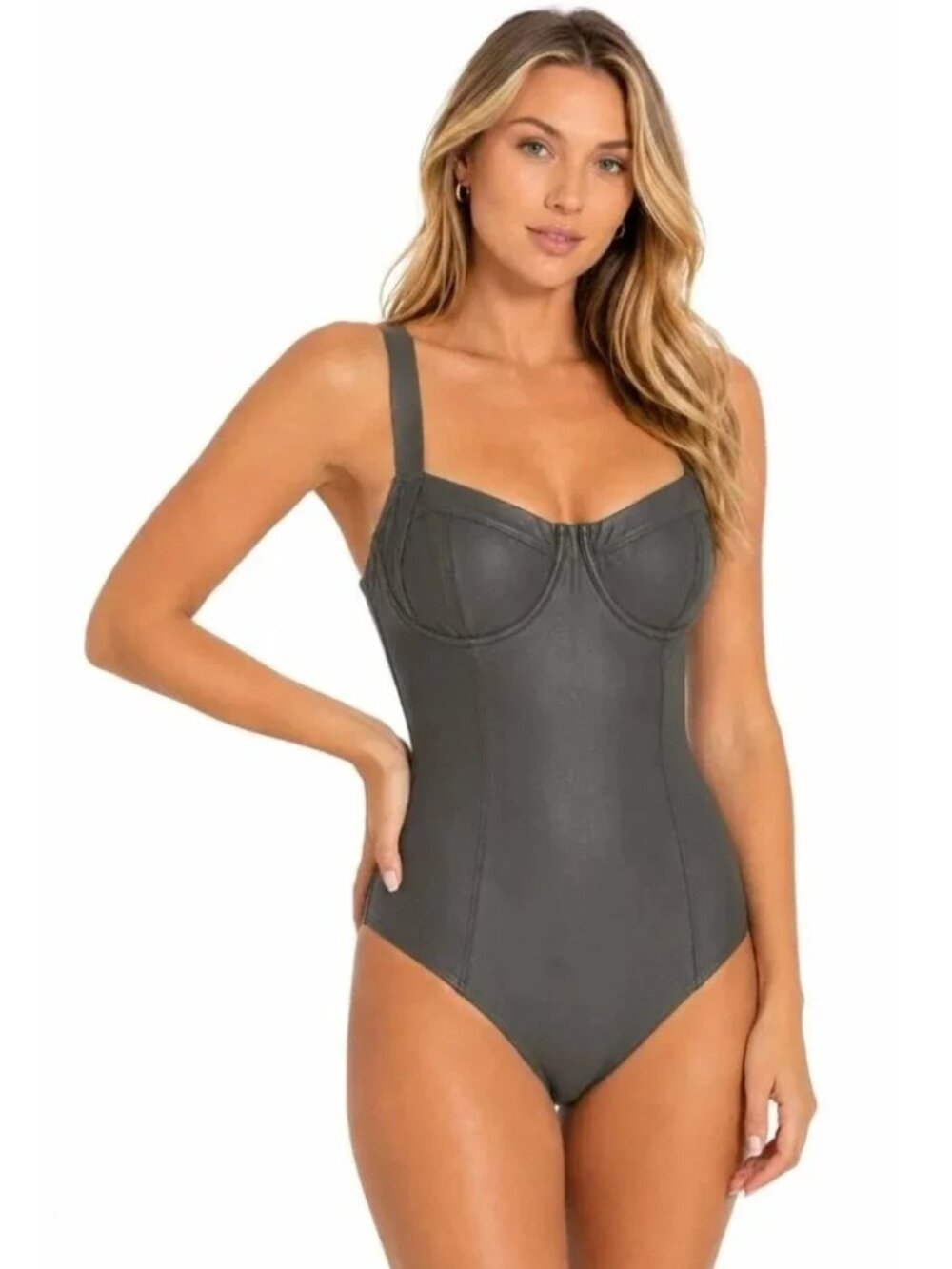PRICED TO SELL!  NWT TA3 Lifty Pewter Sculpting Swimsuit XL B/C
